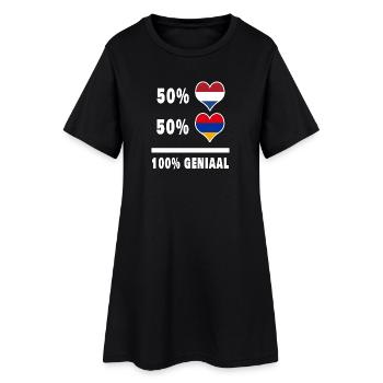 Arménie et Pays-Bas 100% Genius Flag - Robe T-shirt Femme - noir - Devant
