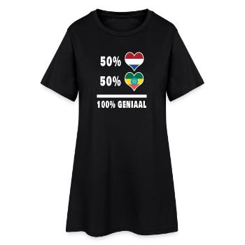 Ethiopie et Pays-Bas 100% Genius Flag - Robe T-shirt Femme - noir - Devant