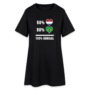 Brésil et Pays-Bas 100% Genius Flag - Robe T-shirt Femme - noir - Devant