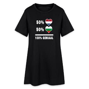 Bulgarien und Niederlande 100% Genius Flagge - Frauen T-Shirt-Kleid - Schwarz - Vorne