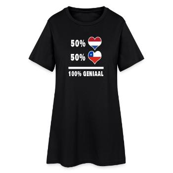 Chile und Niederlande 100% Genius Flagge - Frauen T-Shirt-Kleid - Schwarz - Vorne