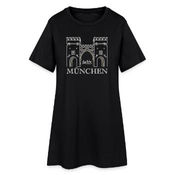 Munich, Karlstor am Stachus - Robe T-shirt Femme - noir - Devant