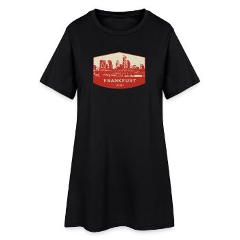 Badge rouge de la Skyline de Francfort - Robe T-shirt Femme - noir - Devant