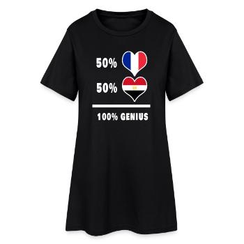 Égypte et France 100% génial Drapeaux Design - Robe T-shirt Femme - noir - Devant