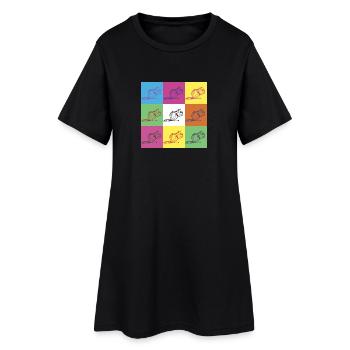 Eichhörnchen Design - Frauen T-Shirt-Kleid - Schwarz - Vorne