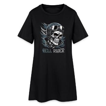 Skull Rider with Goggles - Women’s T-Shirt Dress - black - Front