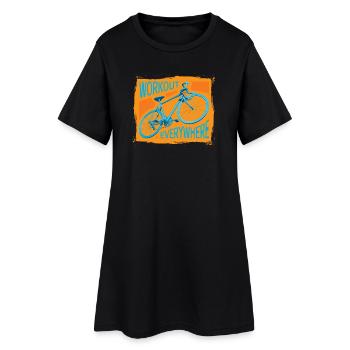 Bike Workout Everywhere - Women’s T-Shirt Dress - black - Front