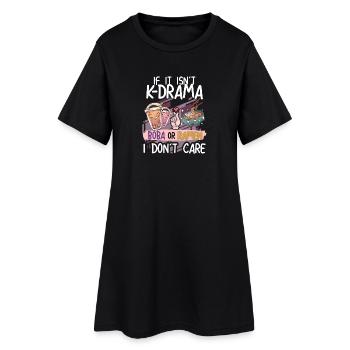 K-Drama Boba ou Ramen Design - Robe T-shirt Femme - noir - Devant