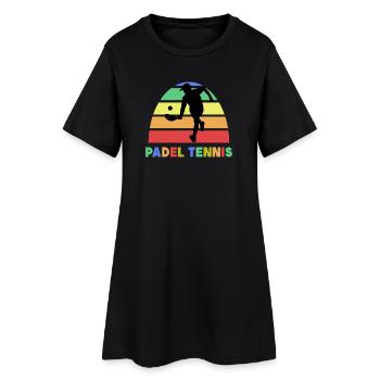 Sport Padel Tennis Balles de loisir Raquettes - Robe T-shirt Femme - noir - Devant