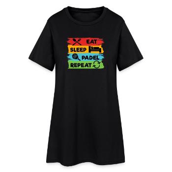 Padel Déclaration Joueur Revers Raquette Sport - Robe T-shirt Femme - noir - Devant