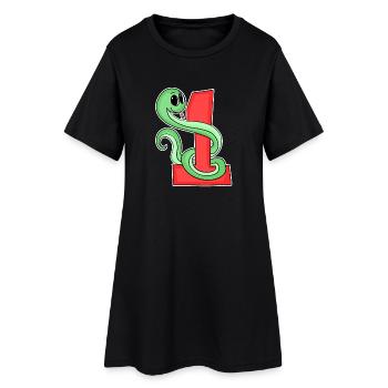 1 an - inscription à l’école - motif serpent - Robe T-shirt Femme - noir - Devant