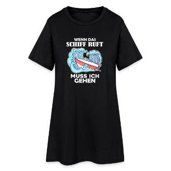 Boote Motorboot Kapitän Boot Seefahrt Geschenk - Frauen T-Shirt-Kleid - Schwarz - Vorne