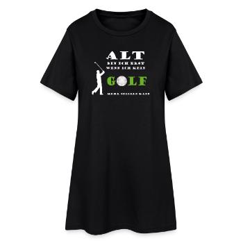 Golfspieler Golf Sport Alter altern junggeblieben - Frauen T-Shirt-Kleid - Schwarz - Vorne