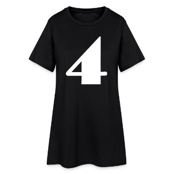 4,4 ANS,4e ANNIVERSAIRE,ANNIVERSAIRE 4 ANS - Robe T-shirt Femme - noir - Devant