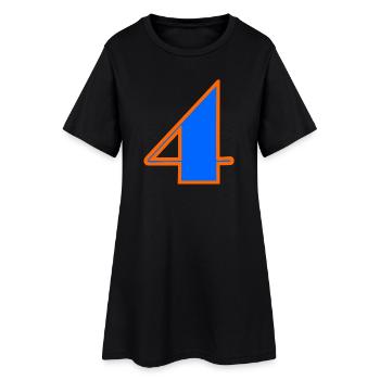 4 ANS,4e ANNIVERSAIRE,ANNIVERSAIRE 4 ANS,QUATRE - Robe T-shirt Femme - noir - Devant