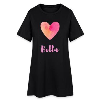 T-shirt Bella Pink Heart Nom Italien - Robe T-shirt Femme - noir - Devant