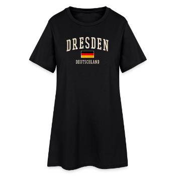 Dresden Flag Vintage Design - Robe T-shirt Femme - noir - Devant