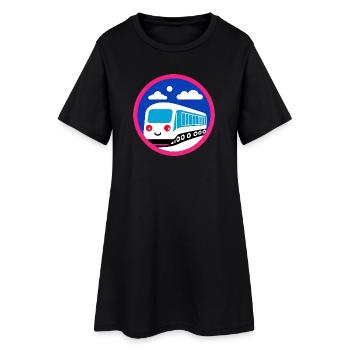 Locomotive, train, railway - Women’s T-Shirt Dress - black - Front