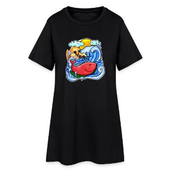 Baleine pastèque - Robe T-shirt Femme - noir - Devant