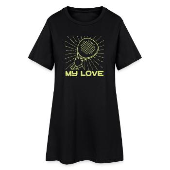 Player Racket Training Padel Tournament Statement - Women’s T-Shirt Dress - black - Front
