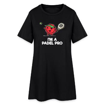 Déclaration de balle de raquette du joueur de tennis de padel - Robe T-shirt Femme - noir - Devant