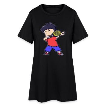 Joueur de raquette de padel Entraînement de tennis de padel - Robe T-shirt Femme - noir - Devant