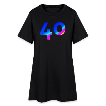 feiern, 40 blauer farbverlauf mit bunten Farben - Frauen T-Shirt-Kleid - Schwarz - Vorne
