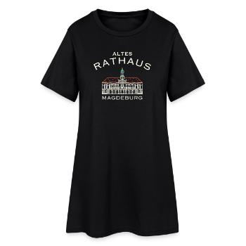 Magdeburg Altes Rathaus, Sachsen-Anhalt - Frauen T-Shirt-Kleid - Schwarz - Vorne