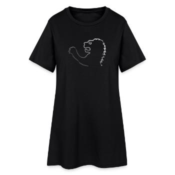 Löwenkopf METALLIC Kontur - Frauen T-Shirt-Kleid - Schwarz - Vorne