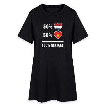 Vietnam et Pays-Bas 100% Genius flag - Robe T-shirt Femme - noir - Devant
