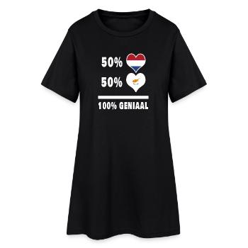 Chypre et les Pays-Bas 100% Genius flag - Robe T-shirt Femme - noir - Devant