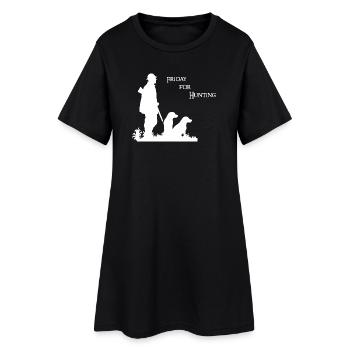 Friday for Hunting - Jagt Motiv mit Jäger & Hund - Frauen T-Shirt-Kleid - Schwarz - Vorne