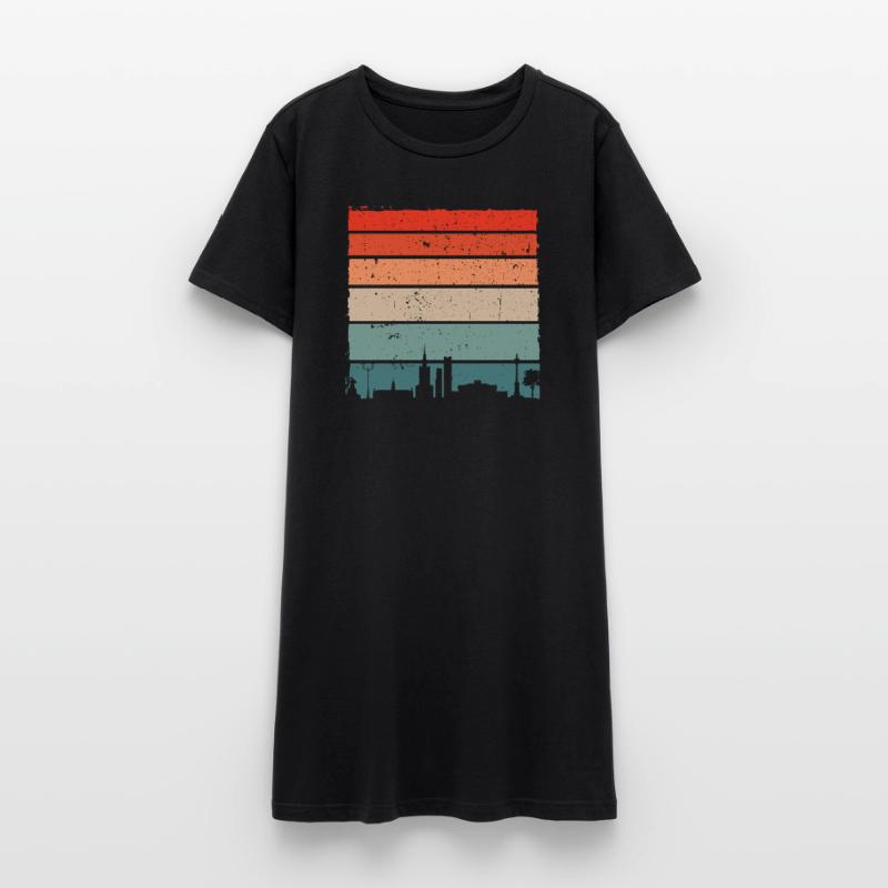 Sunset Skyline Gradient Tee Women’s T-Shirt Dress