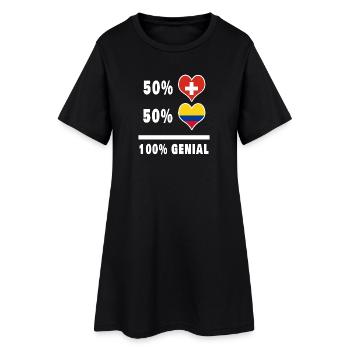 Colombie et Suisse 100% Drapeau Génial - Robe T-shirt Femme - noir - Devant