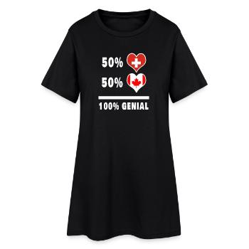 Le Canada et la Suisse 100% Awesome Flag - Robe T-shirt Femme - noir - Devant