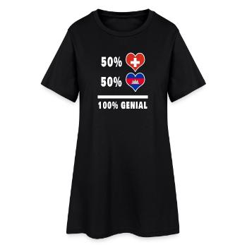 Cambodge et Suisse 100% Awesome Flag - Robe T-shirt Femme - noir - Devant