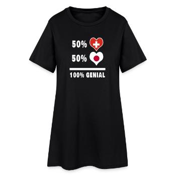 Japon et Suisse 100% Awesome Flag - Robe T-shirt Femme - noir - Devant