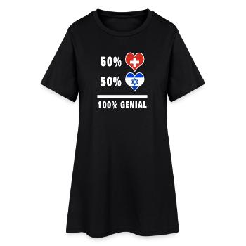 Israël et Suisse 100% Awesome Flag - Robe T-shirt Femme - noir - Devant