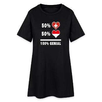 Indonésie et Suisse 100% Awesome Flag - Robe T-shirt Femme - noir - Devant