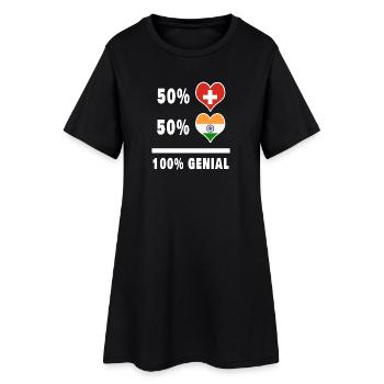 Inde et Suisse 100% Awesome Flag - Robe T-shirt Femme - noir - Devant
