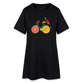 drôle de vélo vert fruité décoré - Robe T-shirt Femme - noir - Devant