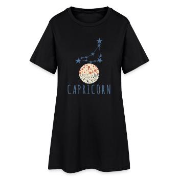 Das Sternbild Steinbock - Frauen T-Shirt-Kleid - Schwarz - Vorne