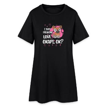 Ich liebe Okapi - Frauen T-Shirt-Kleid - Schwarz - Vorne