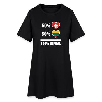 Lituanie et Suisse 100% Drapeau génial - Robe T-shirt Femme - noir - Devant