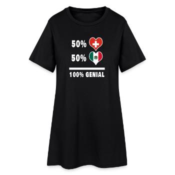 Mexique et Suisse 100% Drapeau Génial - Robe T-shirt Femme - noir - Devant