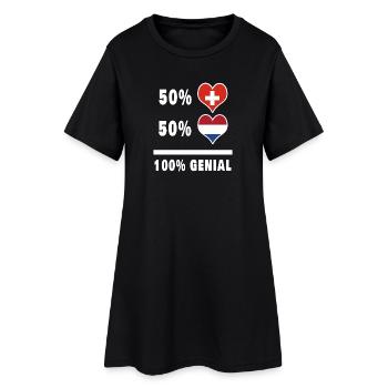Pays-Bas et Suisse 100% Drapeau Génial - Robe T-shirt Femme - noir - Devant