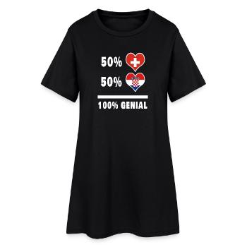 Croatie et Suisse 100% Drapeau Génial - Robe T-shirt Femme - noir - Devant