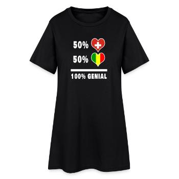 Mali et Suisse 100% Drapeau Génial - Robe T-shirt Femme - noir - Devant