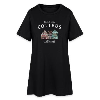 Cottbus Altmarkt, Einfach schön! Brandenburg - Frauen T-Shirt-Kleid - Schwarz - Vorne