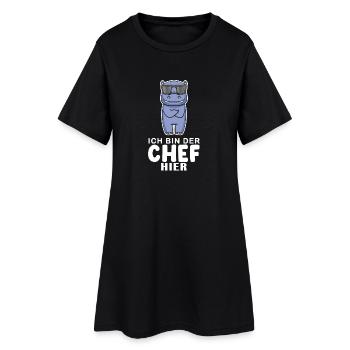 cooles Nilpferd Chef Spruch - Frauen T-Shirt-Kleid - Schwarz - Vorne